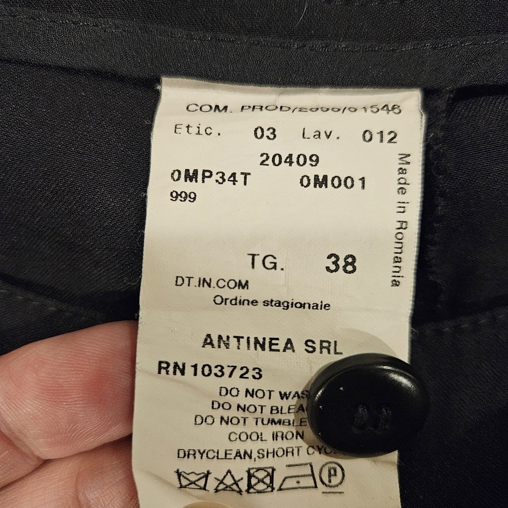 Armani Collezioni Antinea 100% Virgin Wool Black Trousers RN#103723 Sz 2 Vintage - Picture 5 of 11